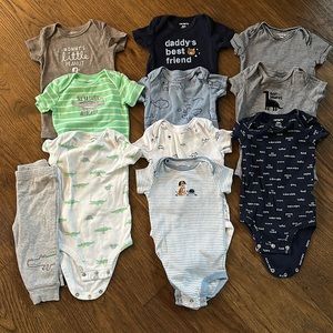 Carters 6 Mo Haul - 10 Onesies / 1 Pants